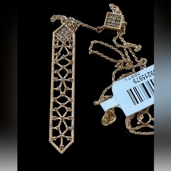 RARITIES CAROL BRODIE Jewelry - Rarities Carol Brodie 0.5 ctw CHAMPAGNE DIAMOND Lace Y Drop Necklace NWT
